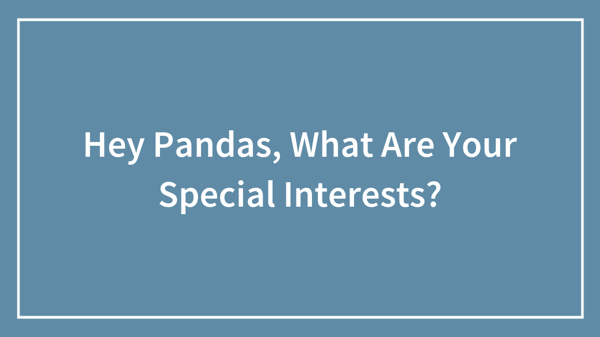 Hey Pandas, What Are Your Special Interests? (Closed)