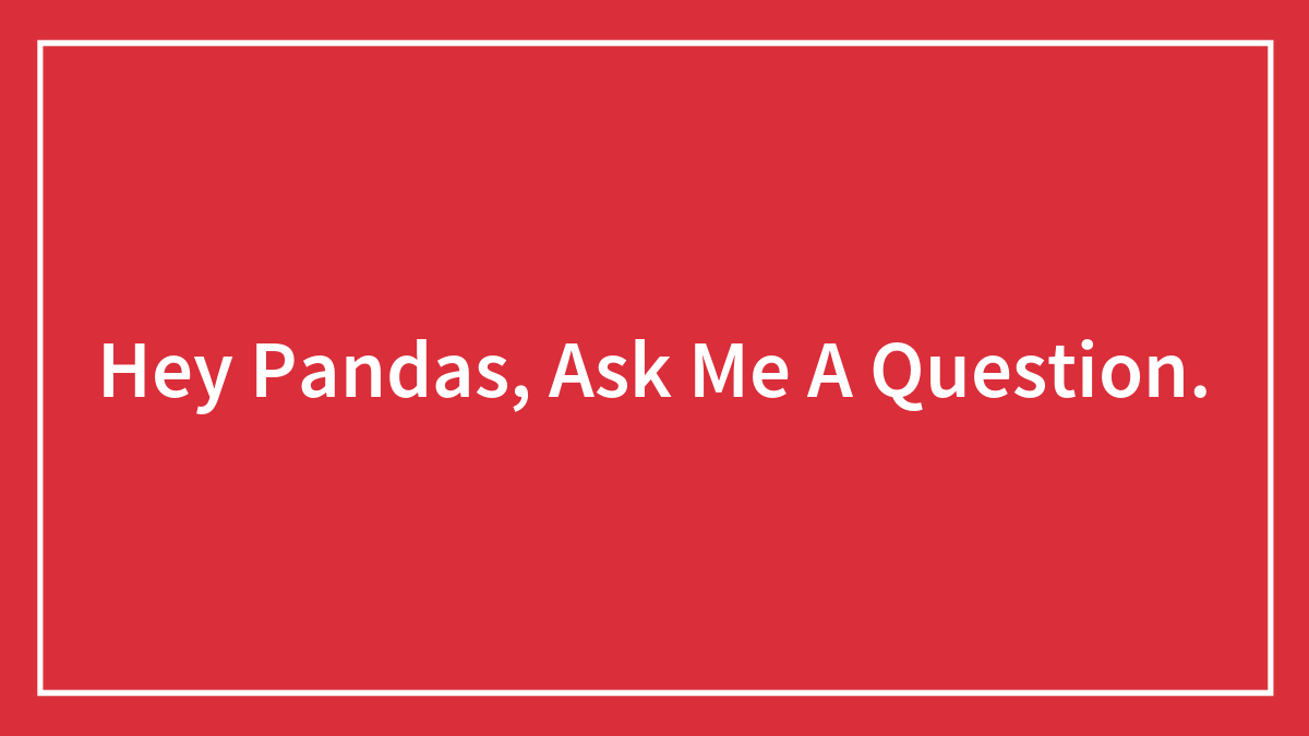 Hey Pandas, Ask Me A Question.