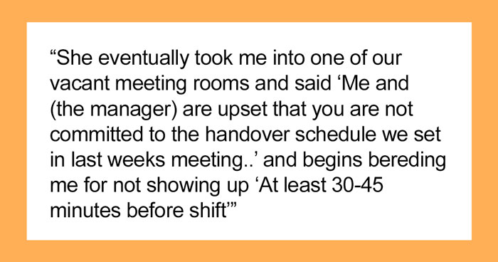 Karen Employee Upset Coworker Arrives Just 10 Minutes Early Instead Of Her ‘Expected’ 30
