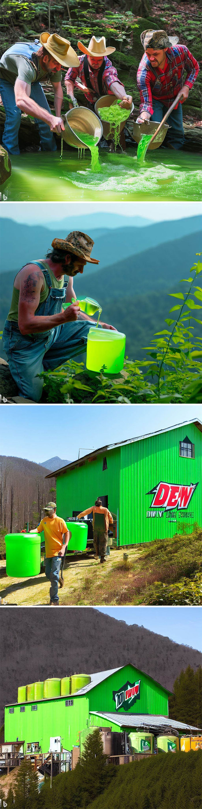Workers In Tennessee Collecting Dew From The Mountains