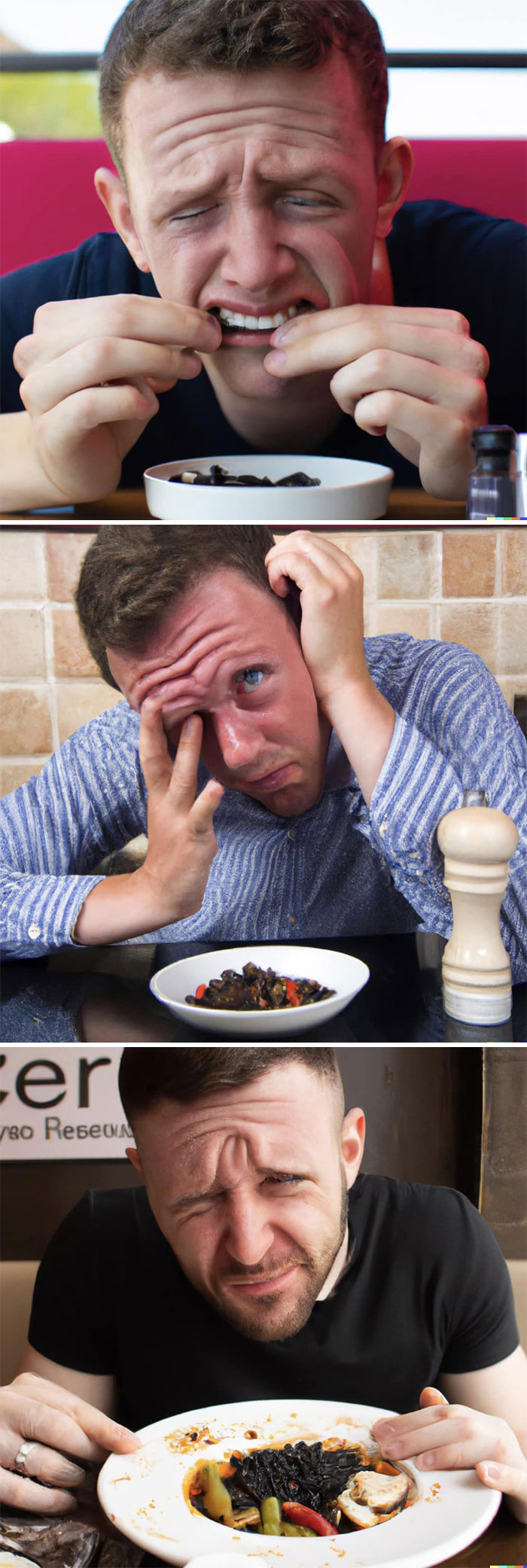 “Photo Of British Person Crying Because His Food Is Too Spicy Because It Has Black Pepper”