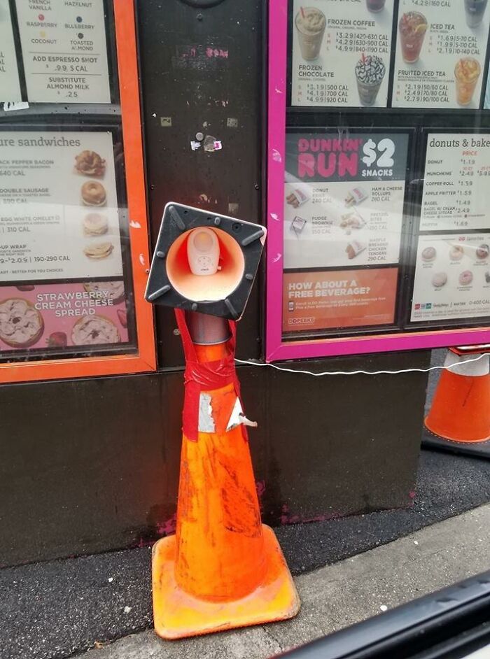 My Local Dunkin Donuts Drive Through Speaker Broke. They’re Using A Baby Monitor Now