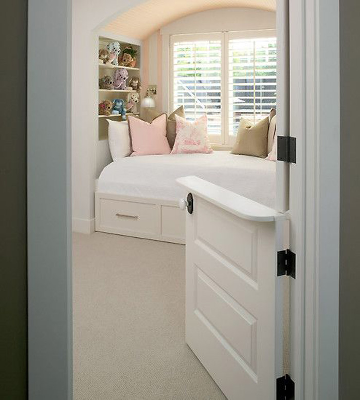 White dutch door in children's bedroom 