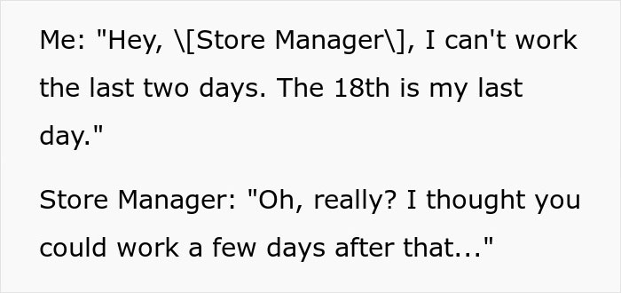 Manager Demands Ex-Employee Come Into Work, They Laugh In Her Face Manager Demands Ex-Employee Come Into Work, They Laugh In Her Face