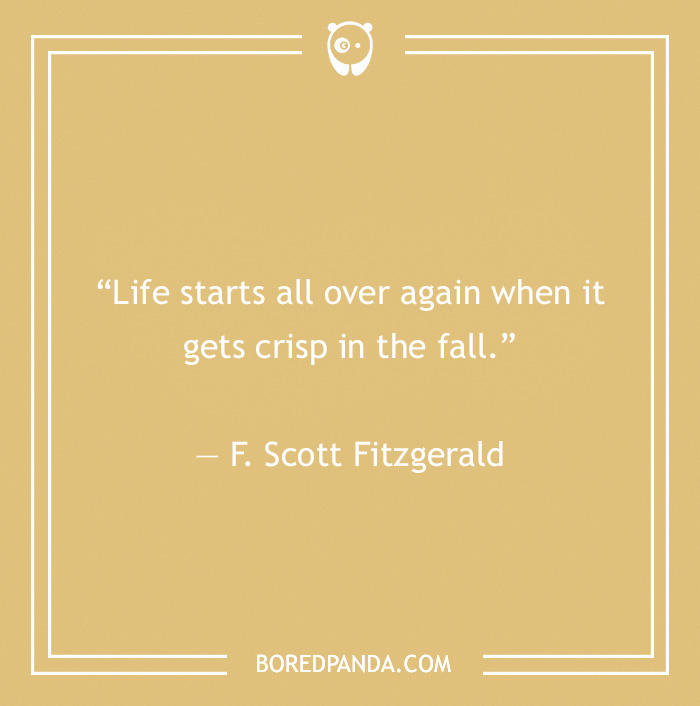 F. Scott Fitzgerald quote on the beginning of life in the Fall