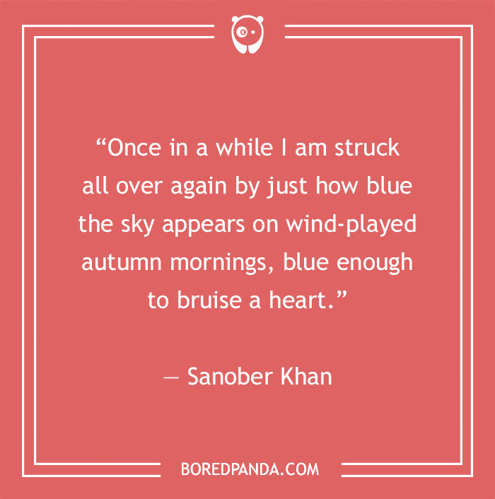 Sanober Khan's poem about Fall 