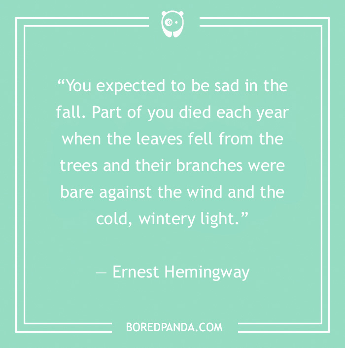 Ernest Hemingway quote from "A Moveable Feast"