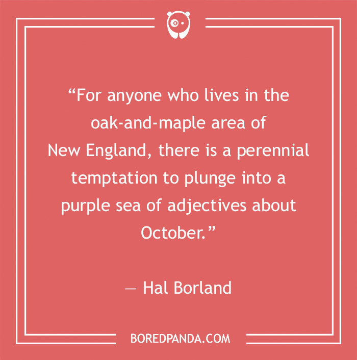 Hal Borland quote on oak-and-maple area of New England