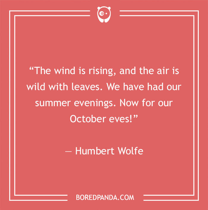 Humbert Wolfe quote on October eves 