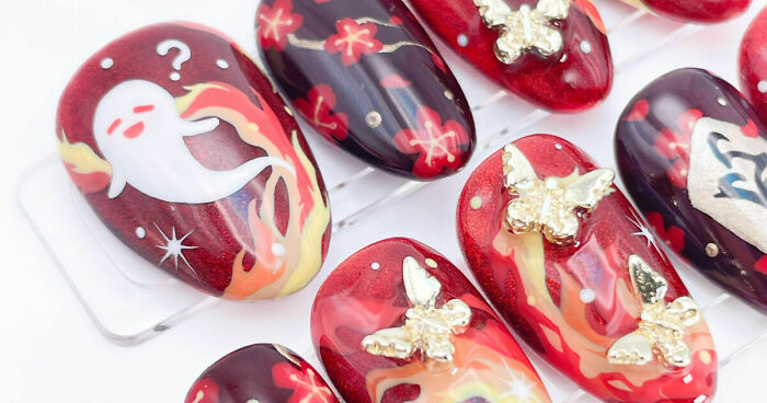 This Nail Artist Creates Nails By Your Favorite Animes And Games Including Genshin/ Honkai Impact/ Sword Art/ Inuyasha And More.