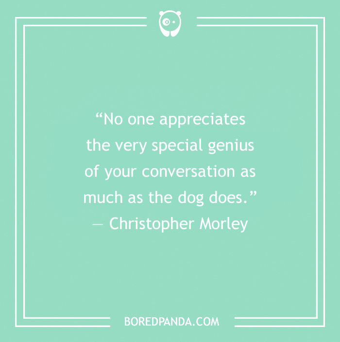 Christopher Morley's quote on how dogs appreciate conversations