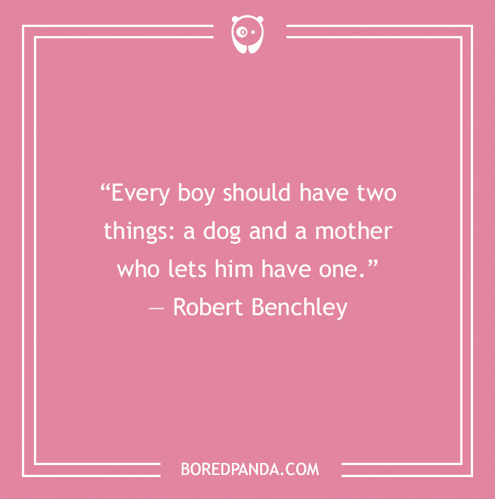 Robert Benchley’s quote on a boy having a dog