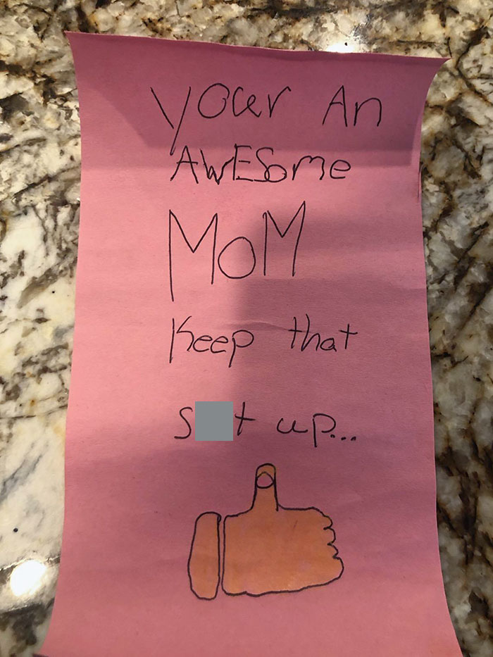 My 8-Year-Old Daughter Asked If She Could Make A Funny Mother's Day Card With One Bad Word