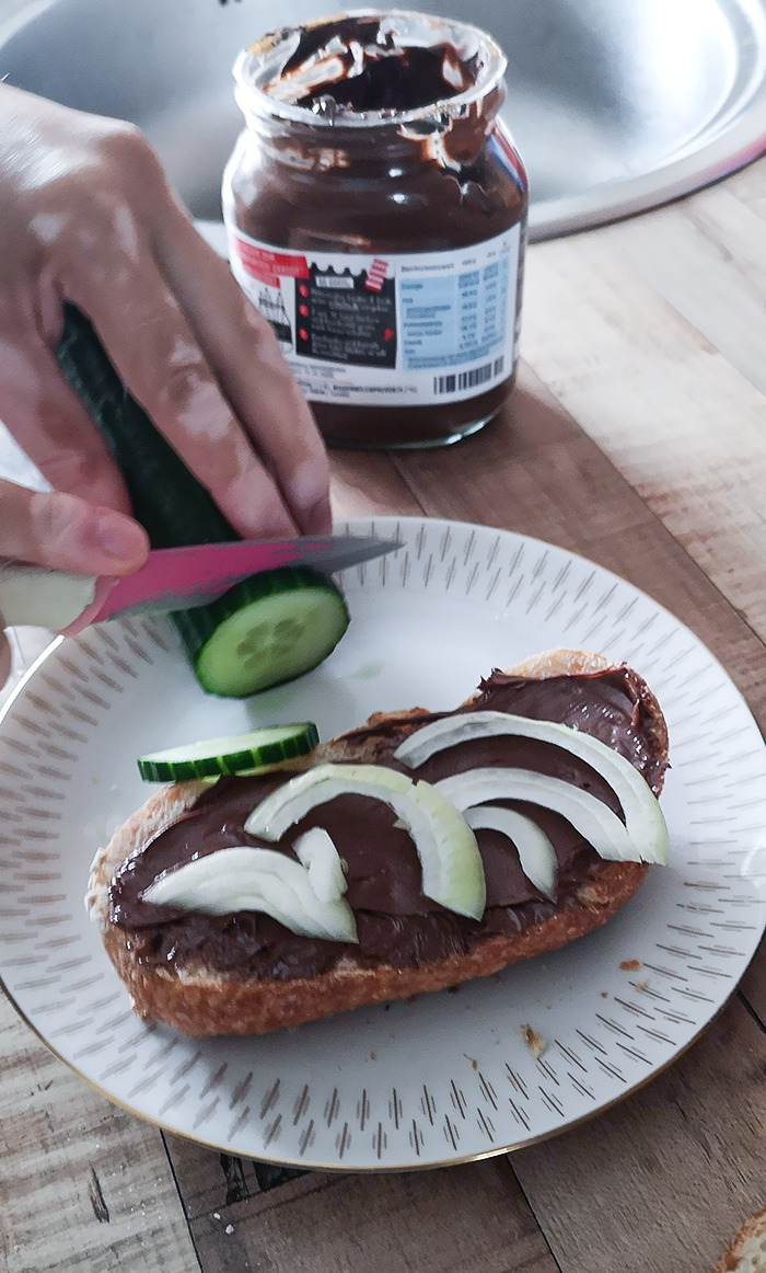 My Pregnant Step-Mom's Nutella, Onion, And Cucumber Sandwich