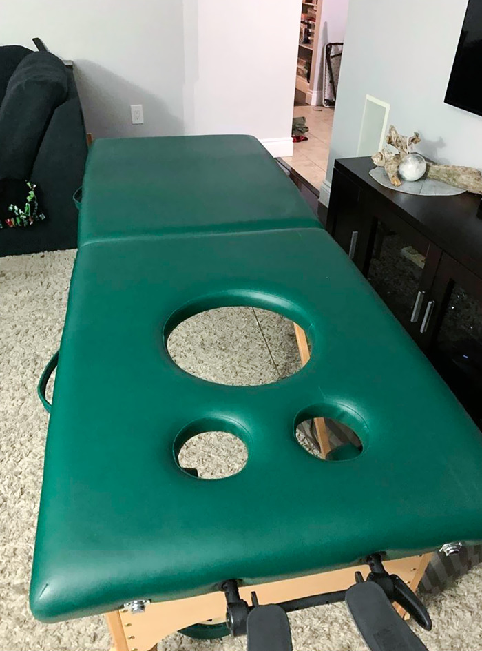 Pregnancy Massage Table. Amazing Invention, But Can't Stop Laughing