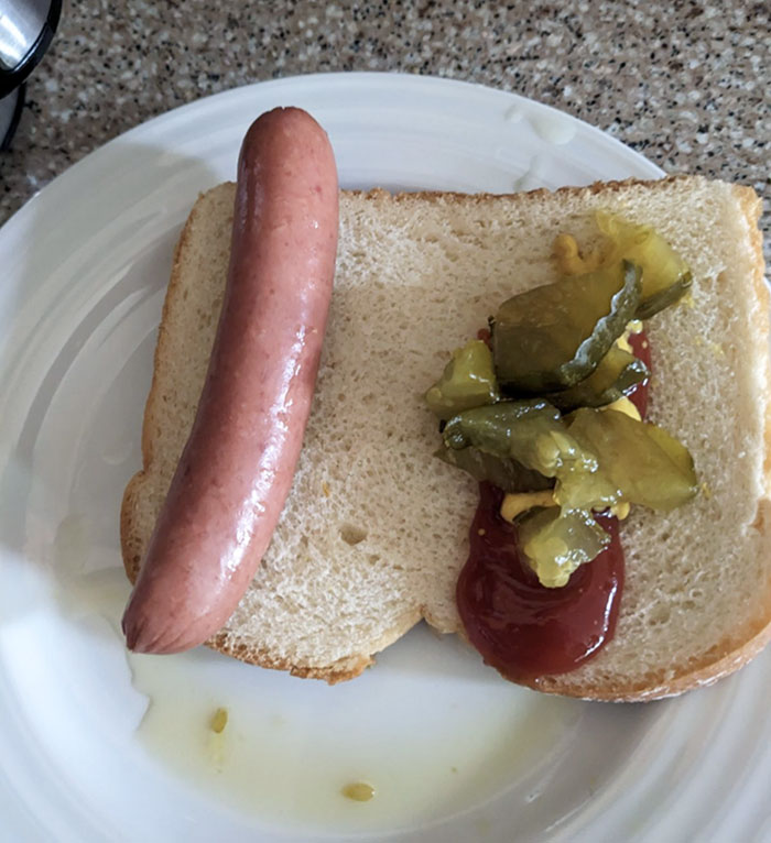 My Pregnant Wife's Microwaved Hot Dog On White Bread Because She Wanted It Immediately