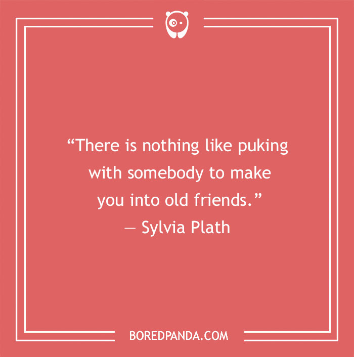 Funny quote on friendship by Sylvia Plath, showcasing writer wit.