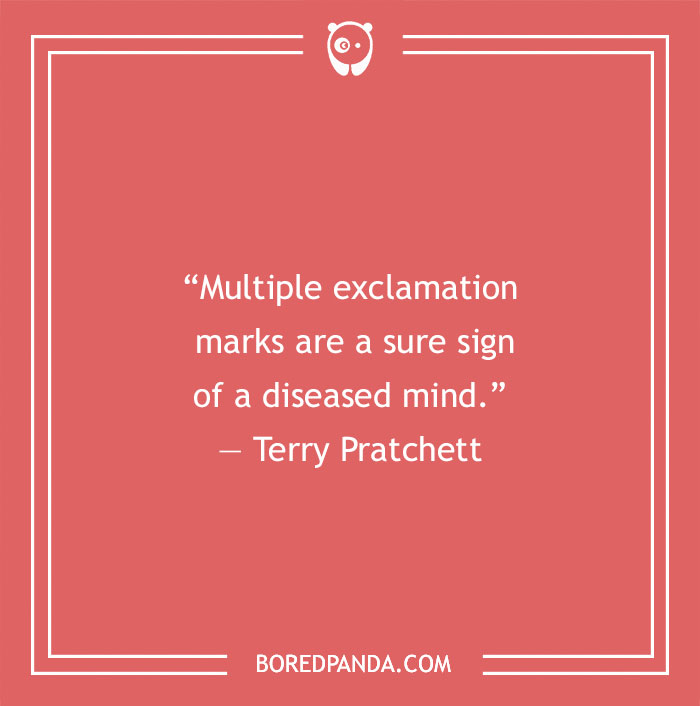 Terry Pratchett funny quote about exclamation mark