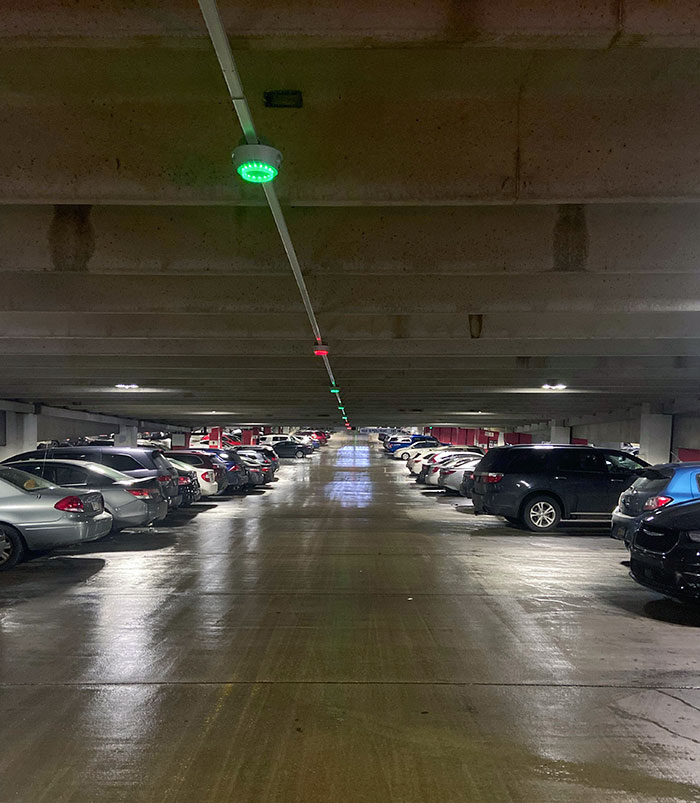 The Mall Of America Parking Ramps Have Parking Availability Lights To Let People Know If There's A Spot Available