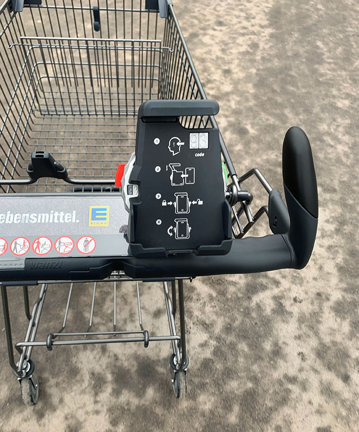 Our Local Grocery Store Has Phone Holders On Their New Shopping Carts