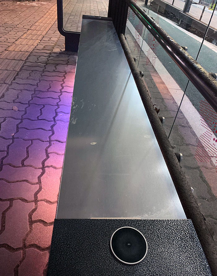 This Heated Bench With A Wireless Charging Pad For Your Phone At A Bus Stop In South Korea