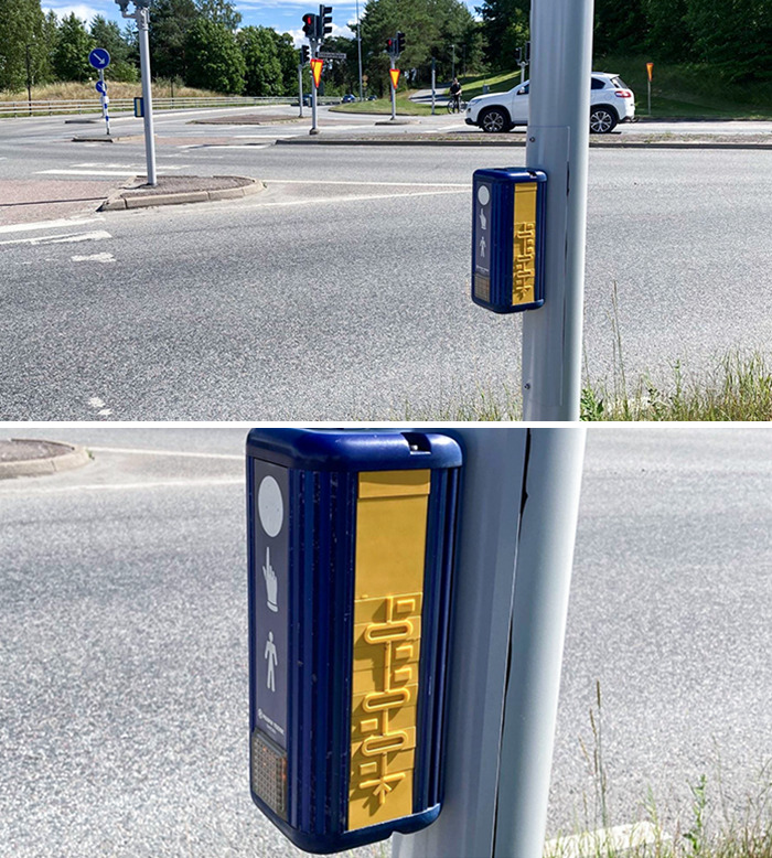 This Crosswalk Pedestrian Pushbutton Has A Tactile Display Of The Intersection
