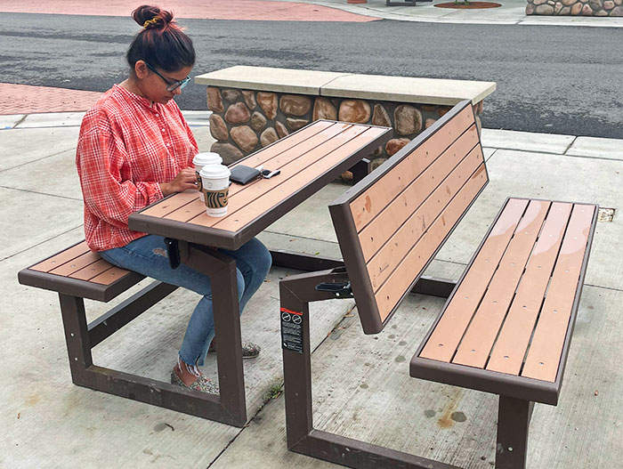 A Park Bench That Can Fold Into A Table