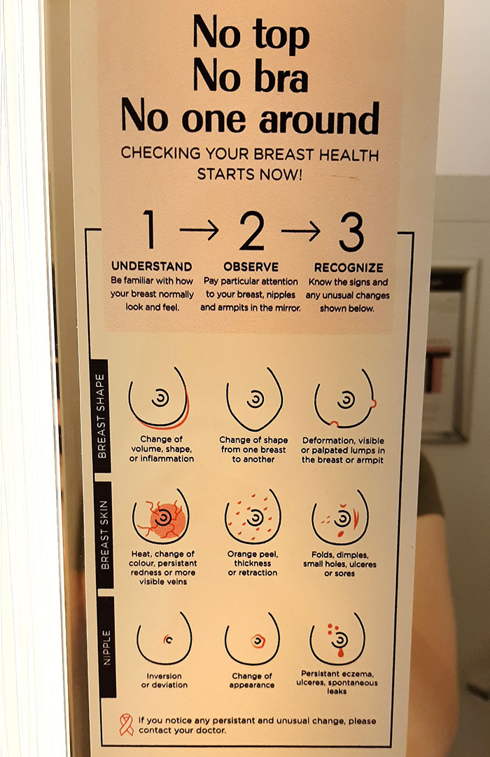 The Bra Store I Went To Has Instructions For A Self Breast Exam In The Changing Room