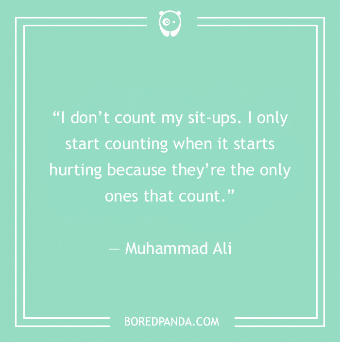Muhammad Ali quote on sit-ups