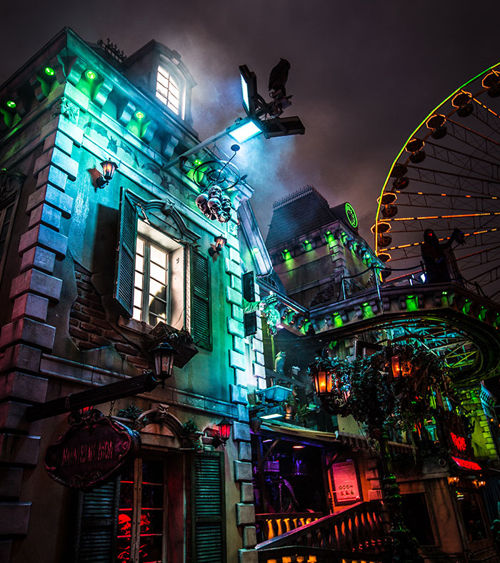 Colorful haunted house