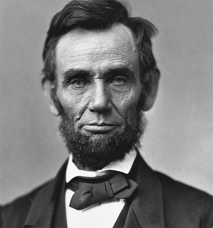 White and black portrait of Abraham Lincoln