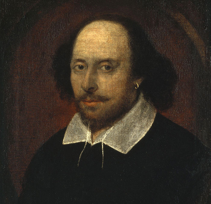 Colorful portrait of William Shakespeare