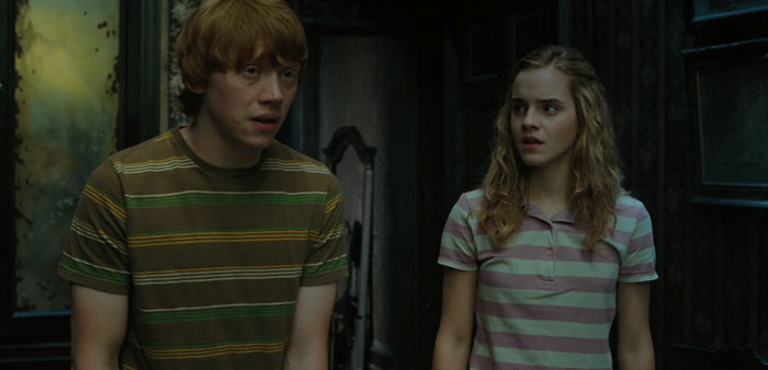 Hermione and Ron talking