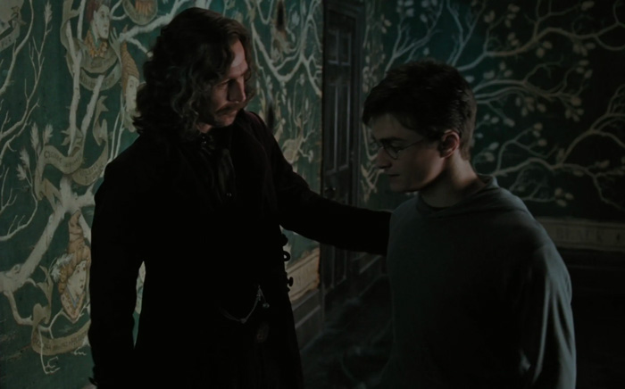 Sirius Black speaking with Harry Potter