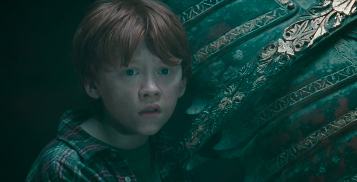 Ron Weasley looking scared