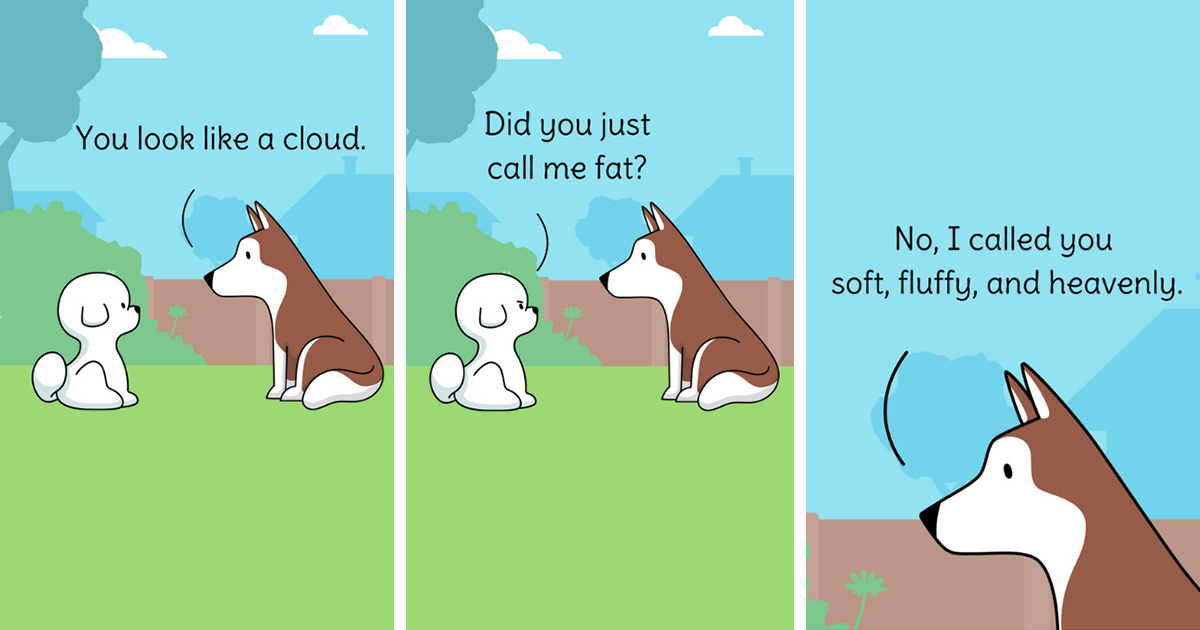I Created 40 Humorous Comics Featuring A Dog Love Story | Bored Panda