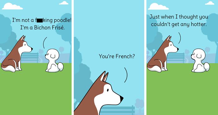 I Created 40 Humorous Comics Featuring A Dog Love Story | Bored Panda
