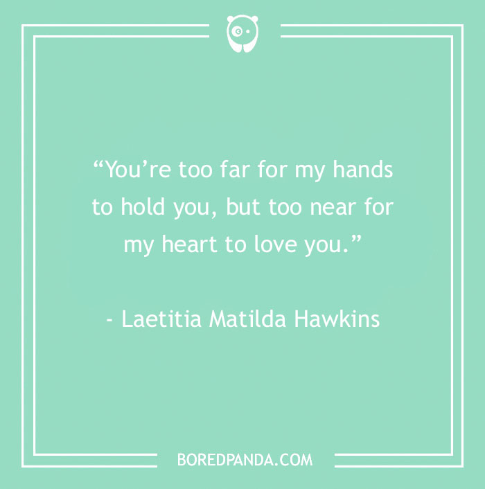 Laetitia Matilda Hawkins Quote About Loving Someone 