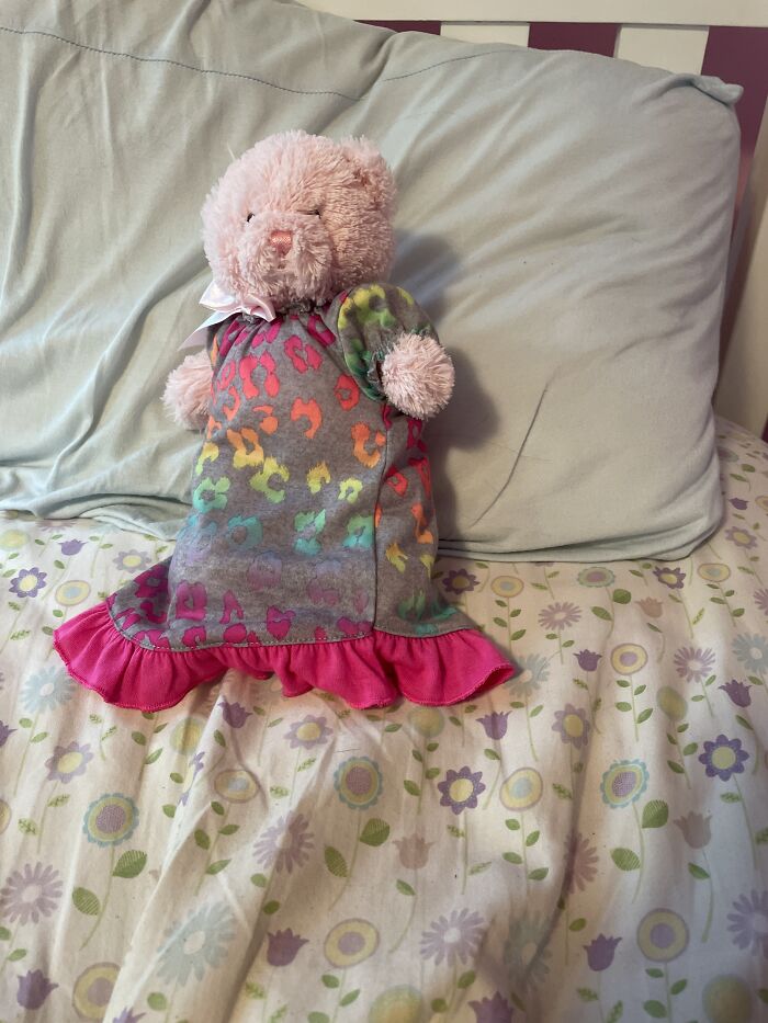 I Was Bored One Day And Decided To Put A Mini Nightgown On My Stuffed Animal. (I Was 5)
