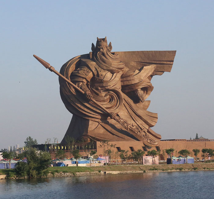Warrior God Guan Hu Statue, 58 Meters Tall, 1,197 Tonnes, Jingzhou, China