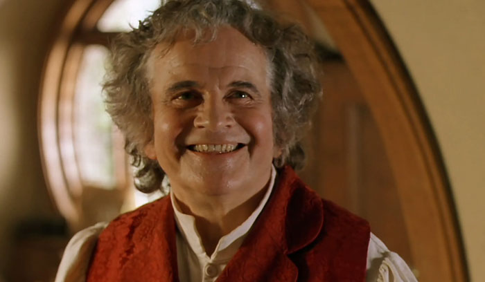 Bilbo Baggins smiling