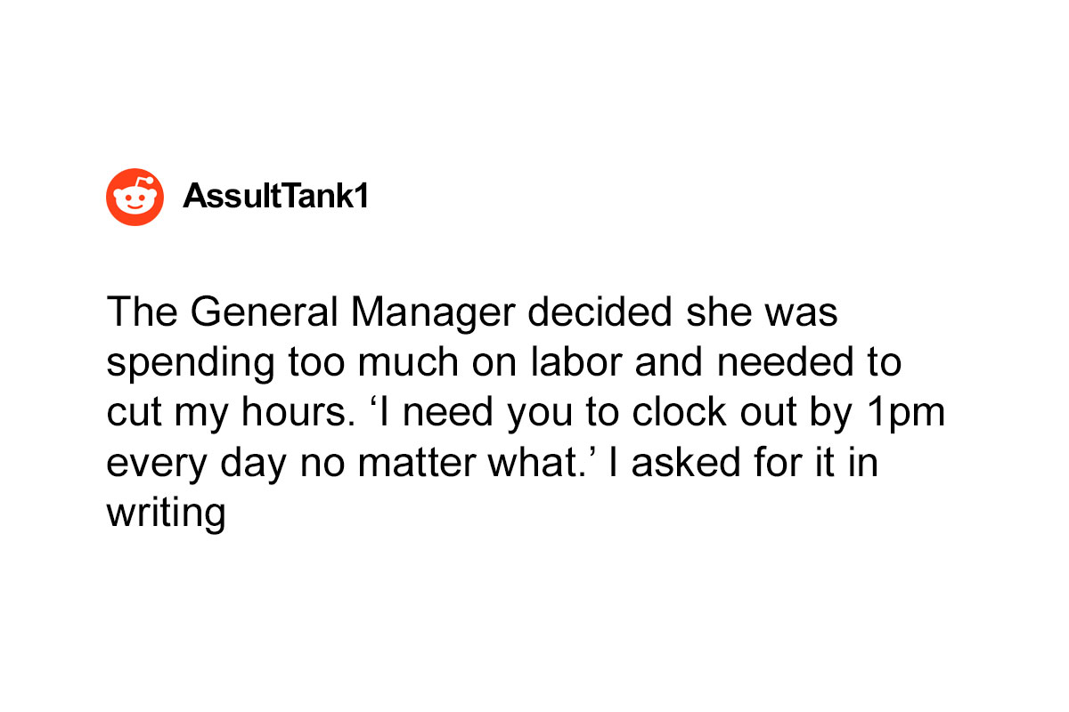 Worker Complies With Manager’s Demand To Be Off The Clock By 1 PM, Teaches Her A Lesson Bored