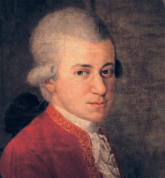 Color portrait of Mozart