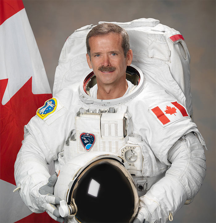Portrait of Chris Hadfield in astronaut suit