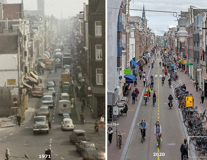 Calle Haarlemmerdijk en Amsterdam, Países Bajos (1971 - 2020)
