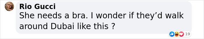 Comment criticizing Bianca Censori's revealing outfit with a humorous question about dressing like that in Dubai. Comment criticizing Bianca Censori's revealing outfit with a humorous question about dressing like that in Dubai.