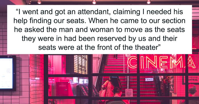 Couple Reserves Movie Theatre Seats, Finds Them Occupied By A Family With A Baby, Has None Of It