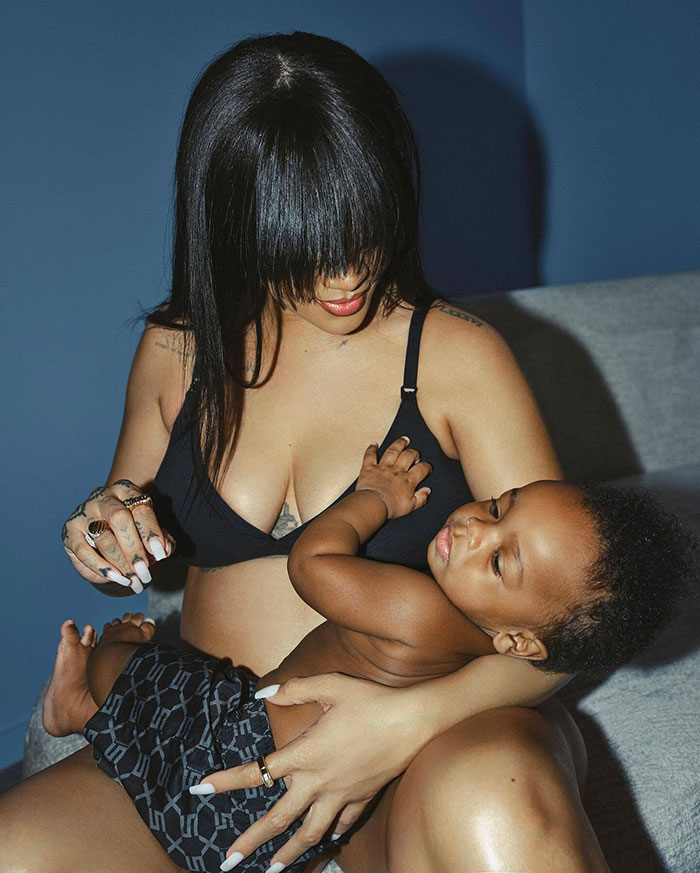 Pregnant Rihanna Shares Adorable Breastfeeding Pics With Her Son RZA