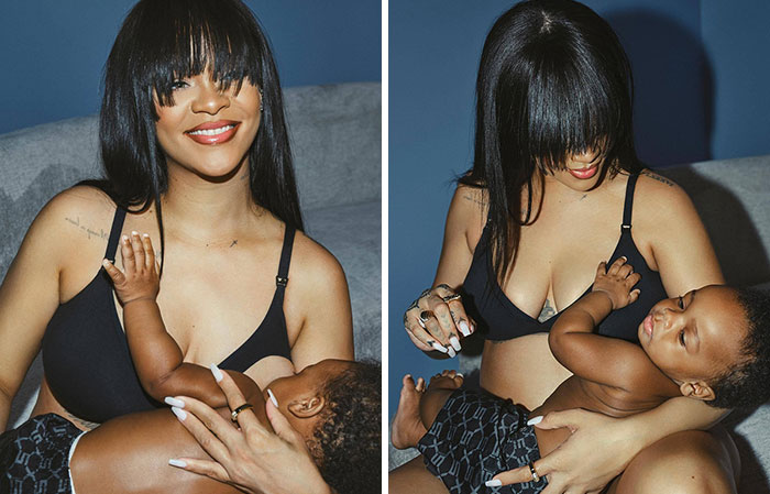 Pregnant Rihanna Shares Adorable Breastfeeding Pics With Her Son RZA
