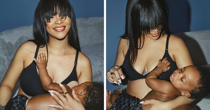 Pregnant Rihanna Shares Adorable Breastfeeding Pics With Her Son RZA